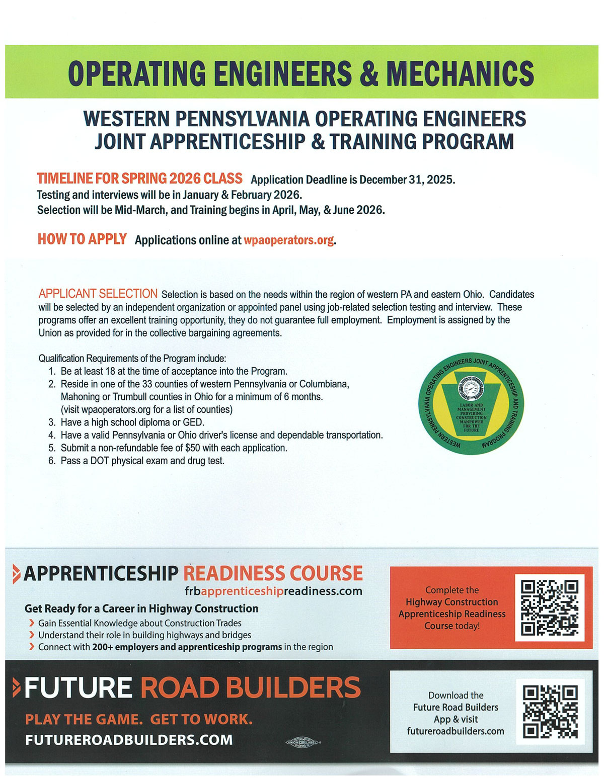 OE Engineers Mechanics Spring 2026 Class